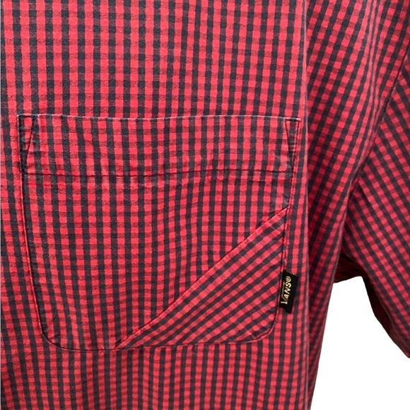 VANS Skate Checkered Red & Blue Collared Shirt Men XL - Picture 3 of 6